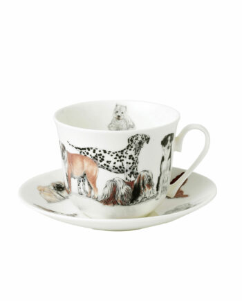Set de taza y plato para desayuno "Dogs Galore"
