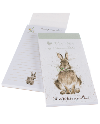 Lista para la compra con ilustración de conejos
