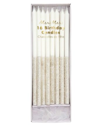 Velas glitter plata