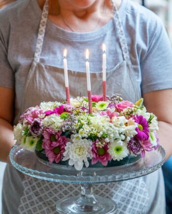 Tarta de flores naturales